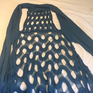 Dark teal BCBG crochet vest
